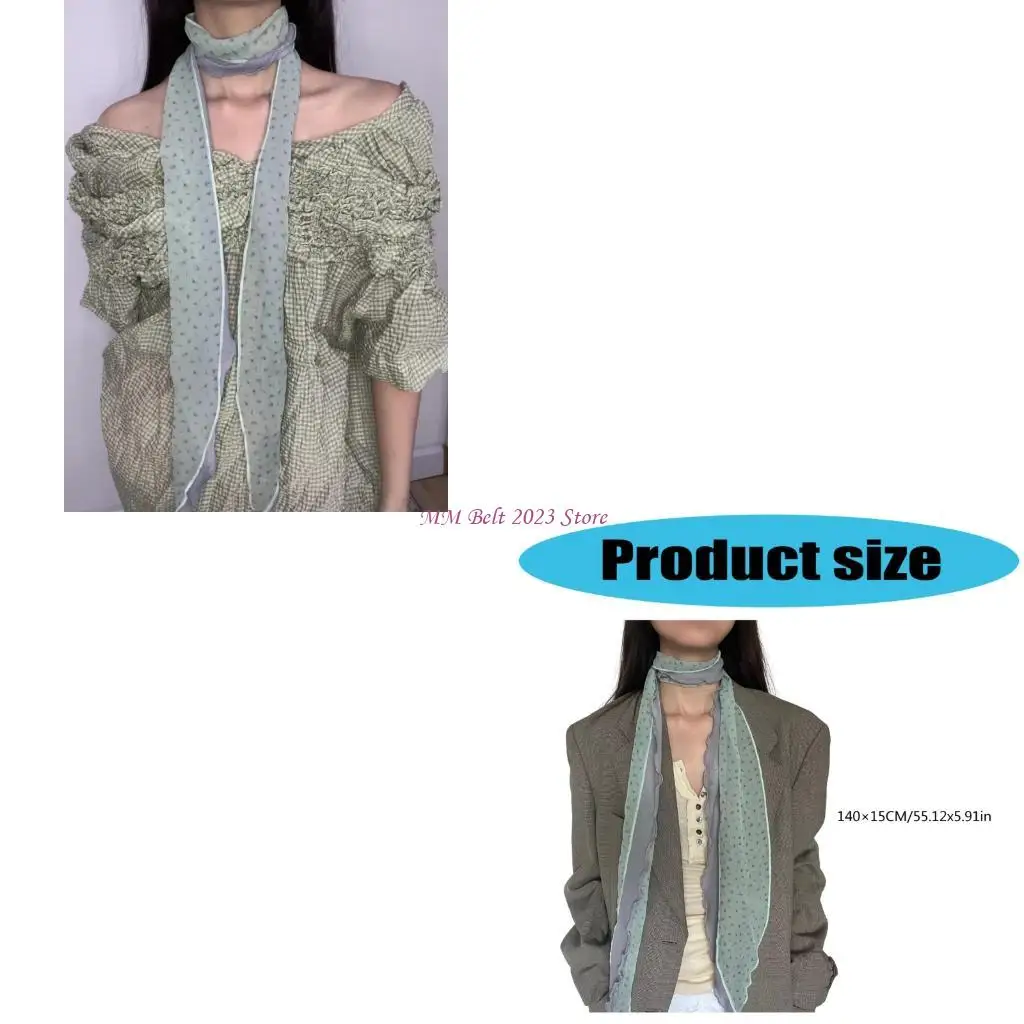

49ME Women Scarf Checkered Belt for Casual Wear Party Photo Props Date Night 2000s Clothing Accessories