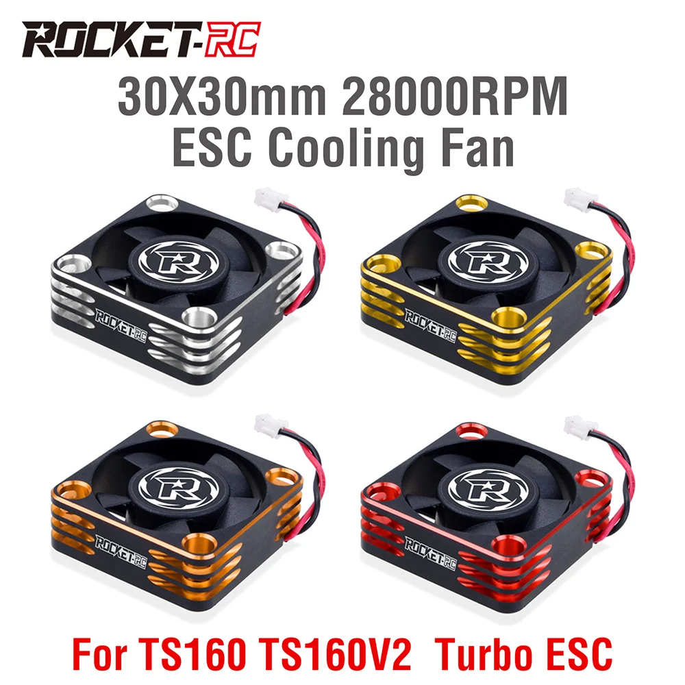 Rocket Cooling Fan 30x30mm 28000RPM/5-8V ESC Heat Dissipation ZH1.5*2P Connector for 1/8 1/10 RC Car TS160 TS160V2 TURBO ESC