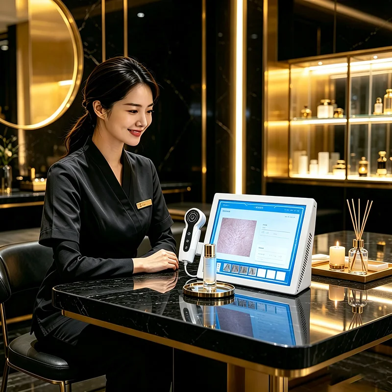 Hair Scale Tester Skin Analyzer Hair Scalp Camera Detector Hair Follicle Oil Moisture Test Device 15 Inch Skin Analyzer