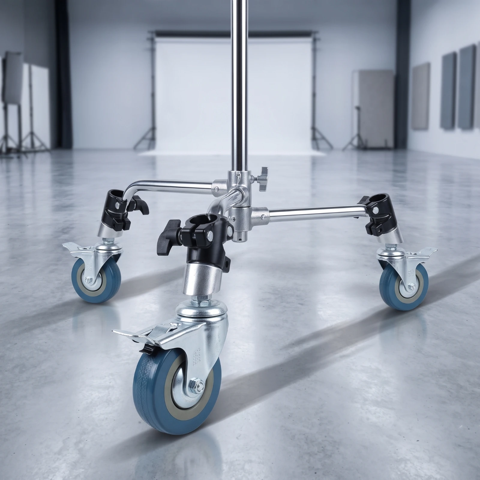 3 Pieces C-Stand Caster Wheel Locking Light Stand Caster Heavy Duty Professional for Photographers, Photo Studio view 2