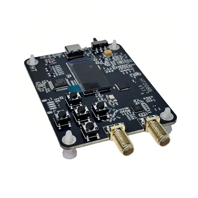 ABKQ-HT008B MAX2871 مولد إشارة ثنائي الإخراج 50 ميجا هرتز إلى 6400 ميجا هرتز يتميز بشاشة OLED مقاس 0.96 بوصة كصدر إشارة الشاشة