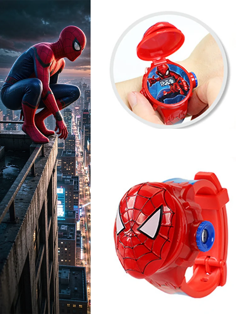2026 Neue Cartoon Spider-Man Projektionsuhr für Jungen Spielzeug 3D Captain Hulk Kinder Cosplay Uhren Schüler Jungen Geschenk Digitaluhr