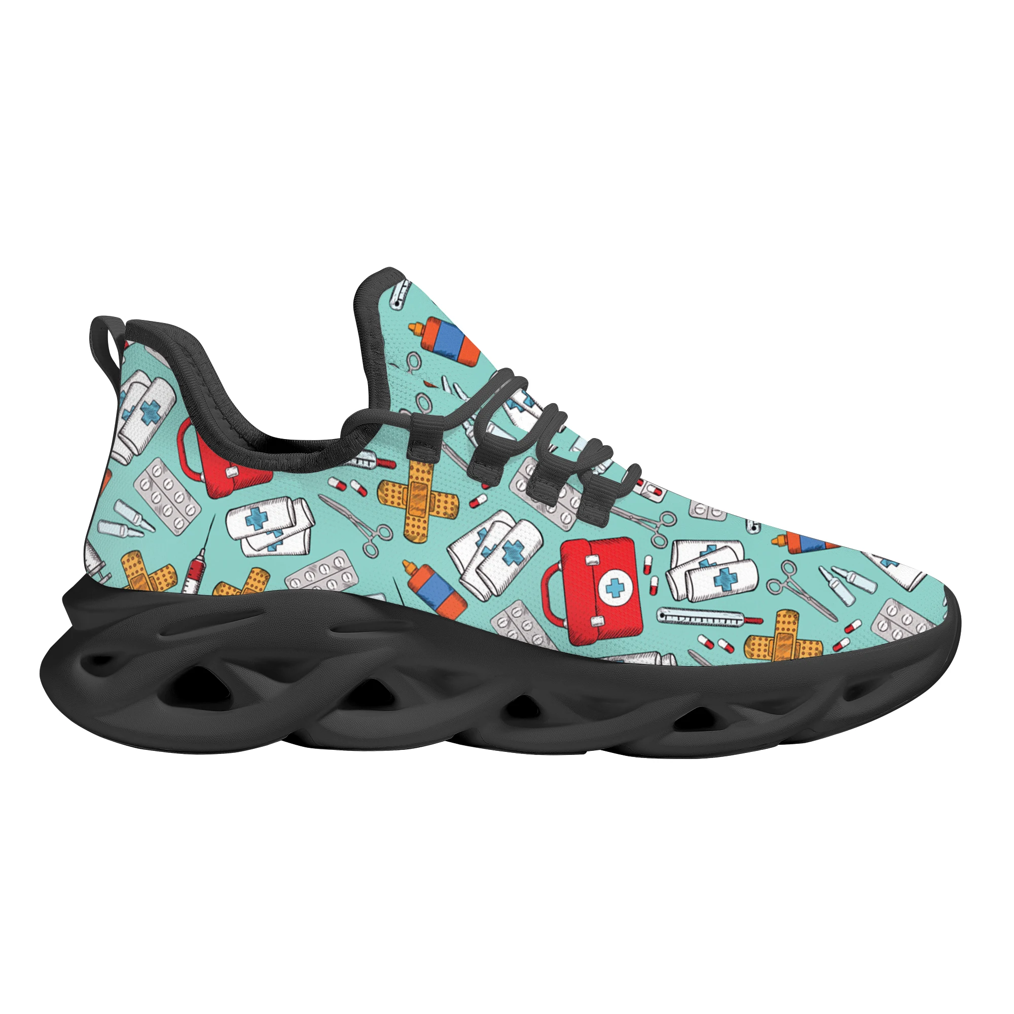 Red Medical Box Design Outdoor Shoes Female Running Sneakers Light Mesh Women's Footwear Knitted Platform Shoes