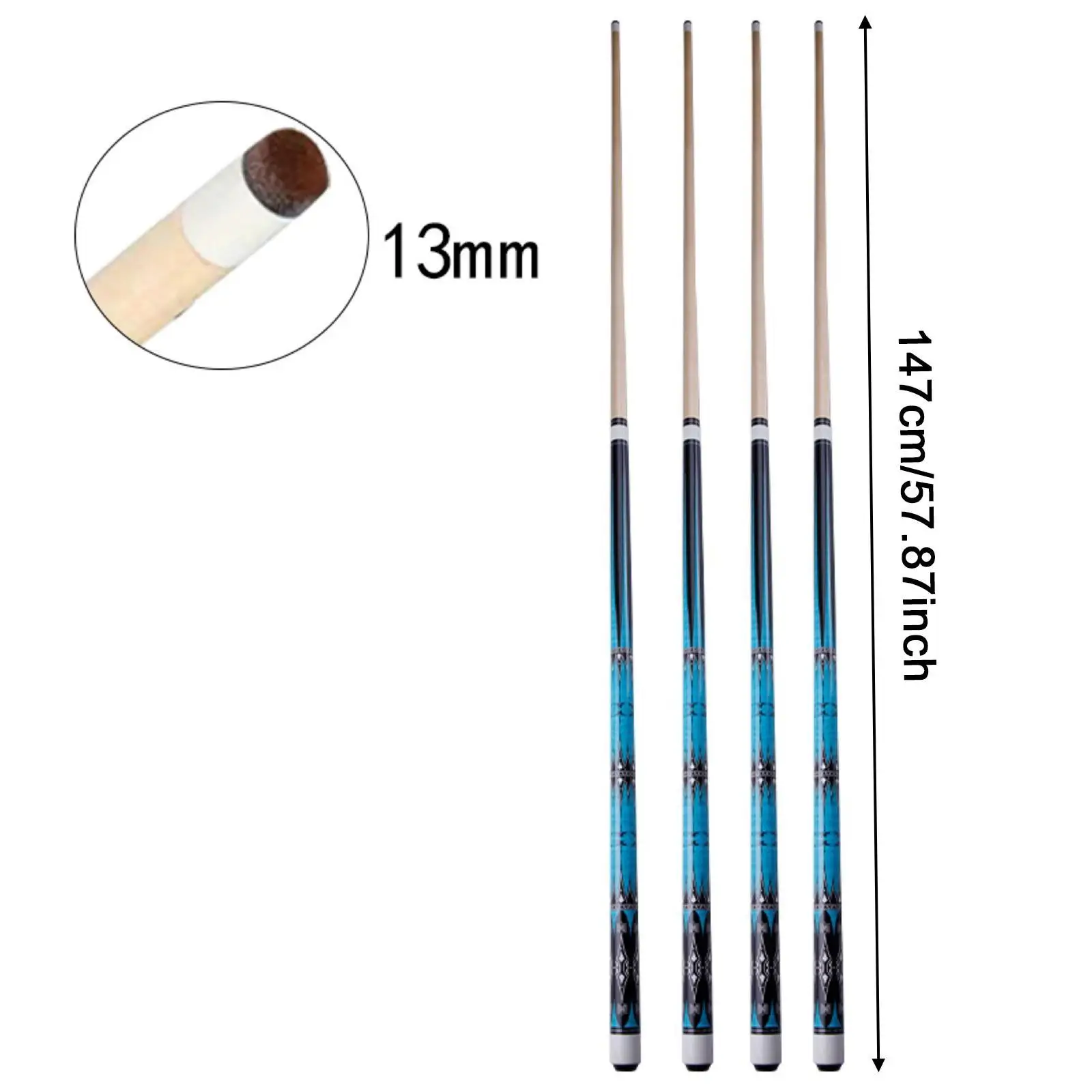 Pool Cue Stick Men Women Beginners Billiard Stick for Game Practice House