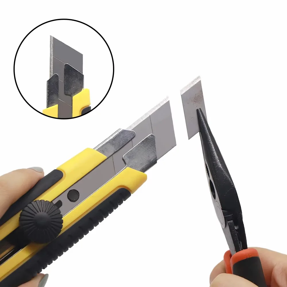 25mm Heavy Duty Utility Knife, Rotary Lock Snap Off Box Cutter, Non-Slip Rubber Grip Retractable Art Cutter for Cardboard, Carpe