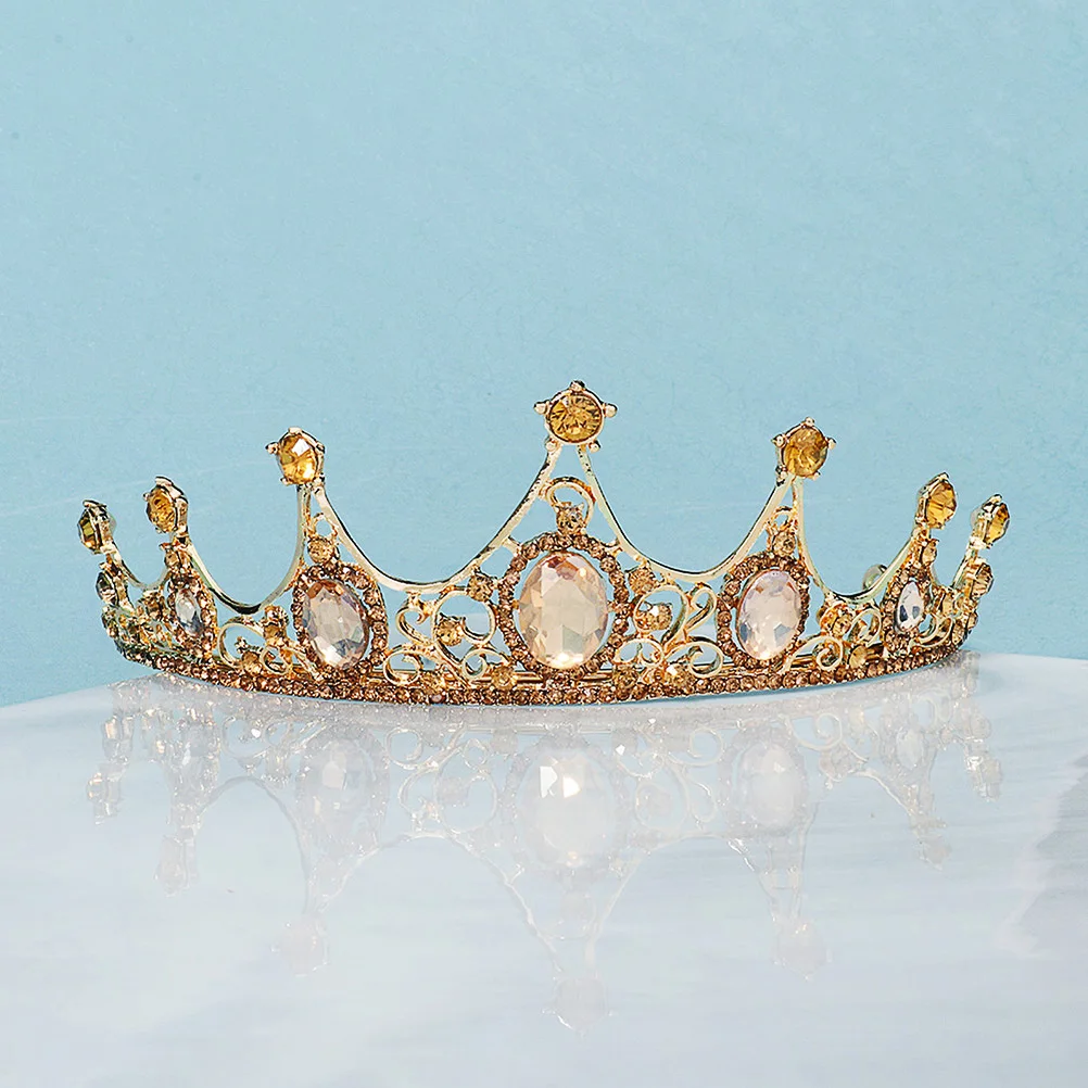 

1Pcs Bride Tiara Crown Headdress Elegant Durable Lightweight Bridal Wedding Crystal Hair Accessory Tiara Headdress