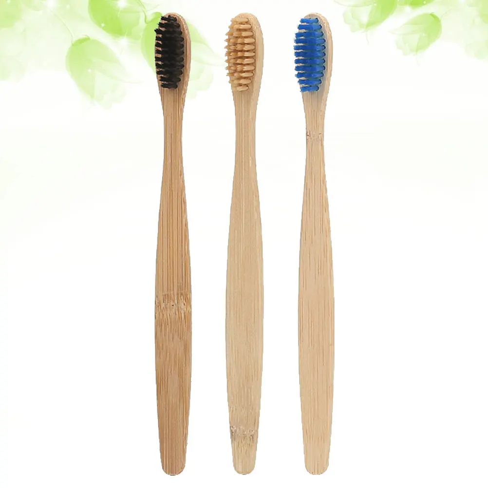 

3pcs Eco-Friendly Toothbrush For Sensitive Gums Natural Bristle Biodegradable Adult Reusable Bristle Toothbrush Oral Care
