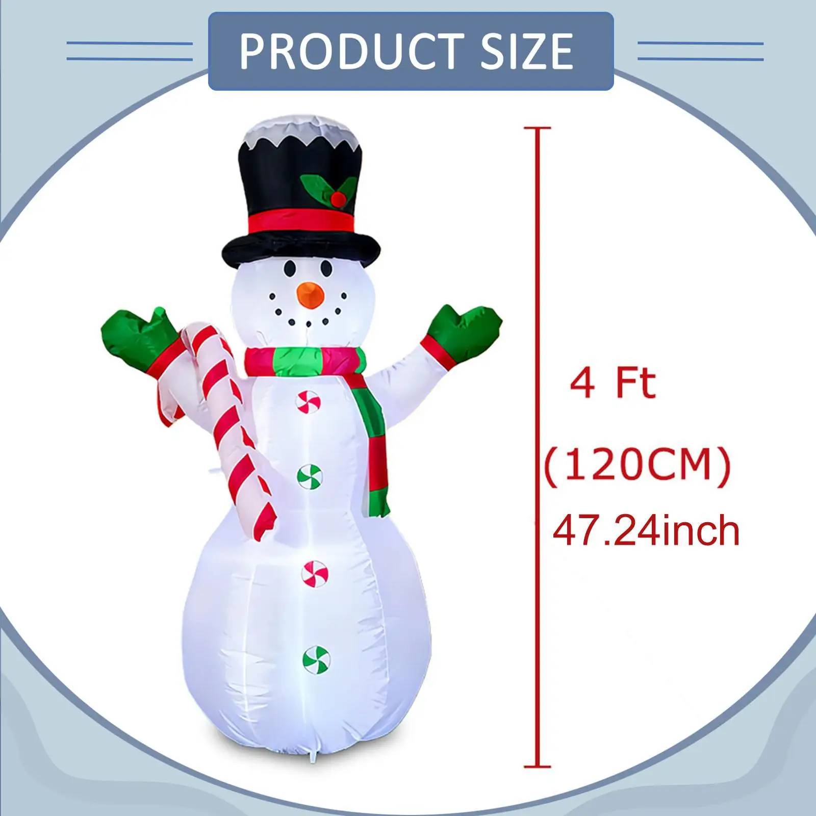 4 ft Inflatable Snowman Funny Christmas Inflatables for Garden Patio Festive