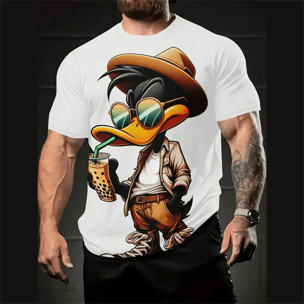 Engraçado dos desenhos animados camiseta masculina impressão 3d manga curta micro respiração