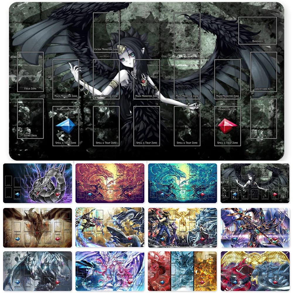 

HOT OCG Playmat Blue-eyes Ultimate Dragon Dark Magician Duel Monsters Playmats Compatible for YuGiOh TCG + Free Bag - ygo (12)