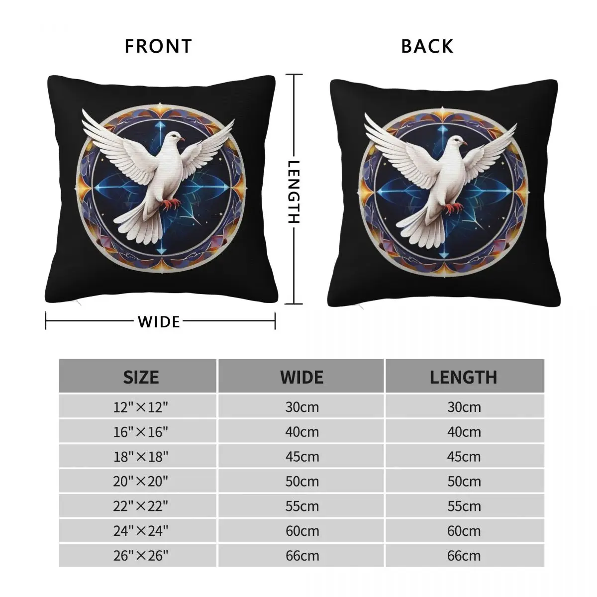 The Holy Spirit Dove Pillowcase Polyester Linen Velvet Printed Zip Decorative Throw Pillow Case Home Cushion Cover 45x45