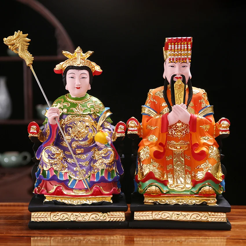 2PCS Asia HOME SHOP Patron saint YU HUANG DADI WANGMU NIANG God buddha efficacious bless safe FENG SHUI statue 30cm large