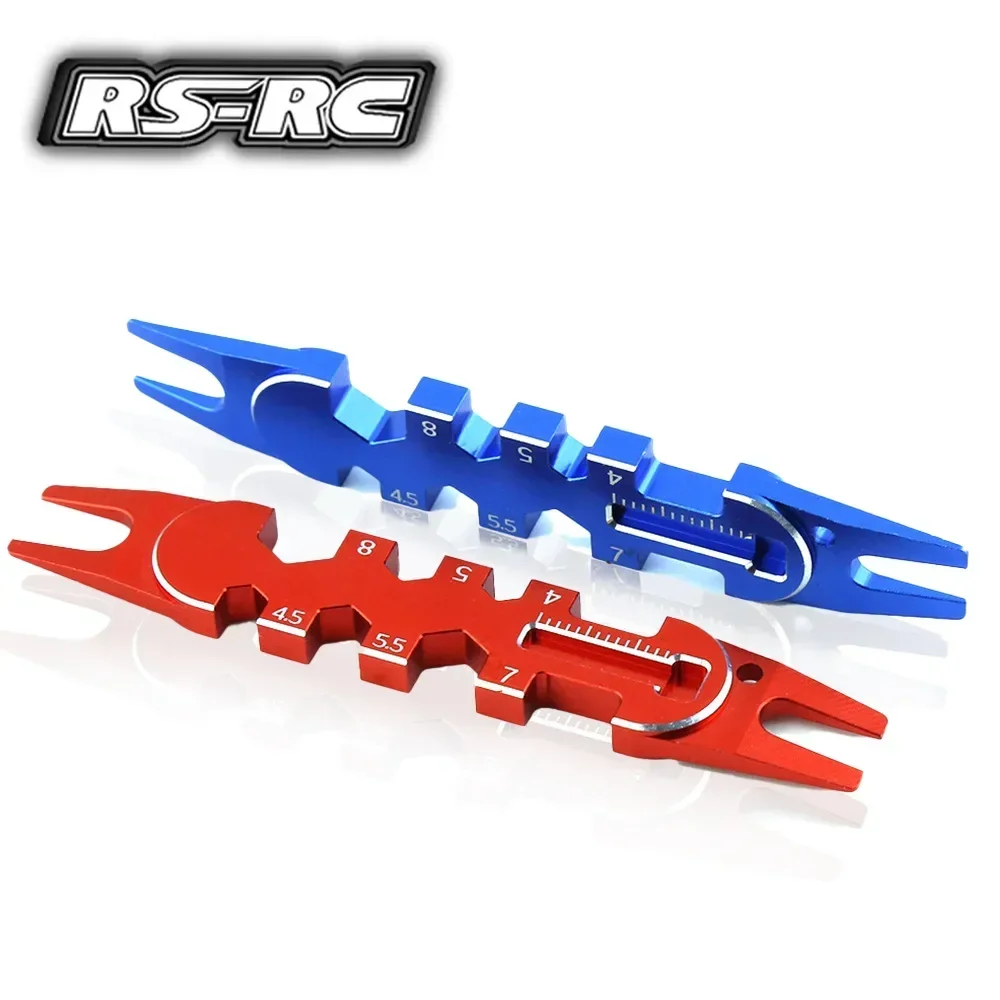 1 Stuks Rood/Blauw Moersleutel Rc Auto Klimmen Auto Flat Running Off-Road Voertuig Schokdemper Verwijdering Gereedschapsmoer Multifunctionele Sleutel