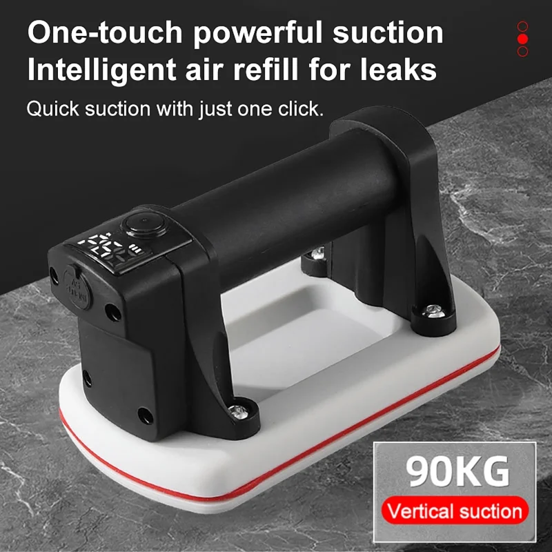 شاشة ديجيتال ذكية عالية الطاقة كوب شفط كهربائي بنقرة واحدة بدء فراغ قوة المضخة 90 كجم كوب شفط بلاط زجاجي