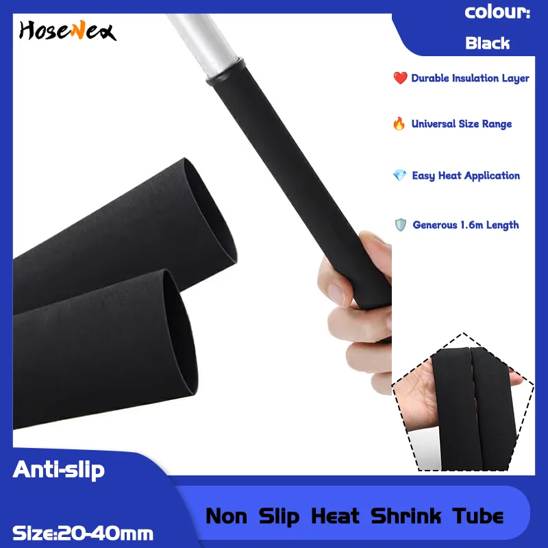 

20/22/25/28/30/35/40mm 1.6m/Piece Solid Color Non Slip Heat Shrink Tube Anti-slip Waterproof Fishing Rod Wrap Insulation Sleeve