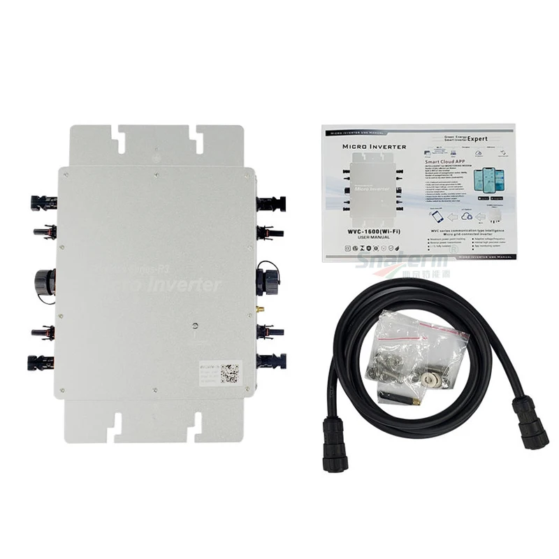 WVC 1200 واط 1400 واط 1600 واط الشمسية شبكة التعادل العاكس المدخلات DC22V-60V إلى AC110V/220 فولت WVC على الشبكة مايكرو عاكس الطاقة WIFI الإصدار