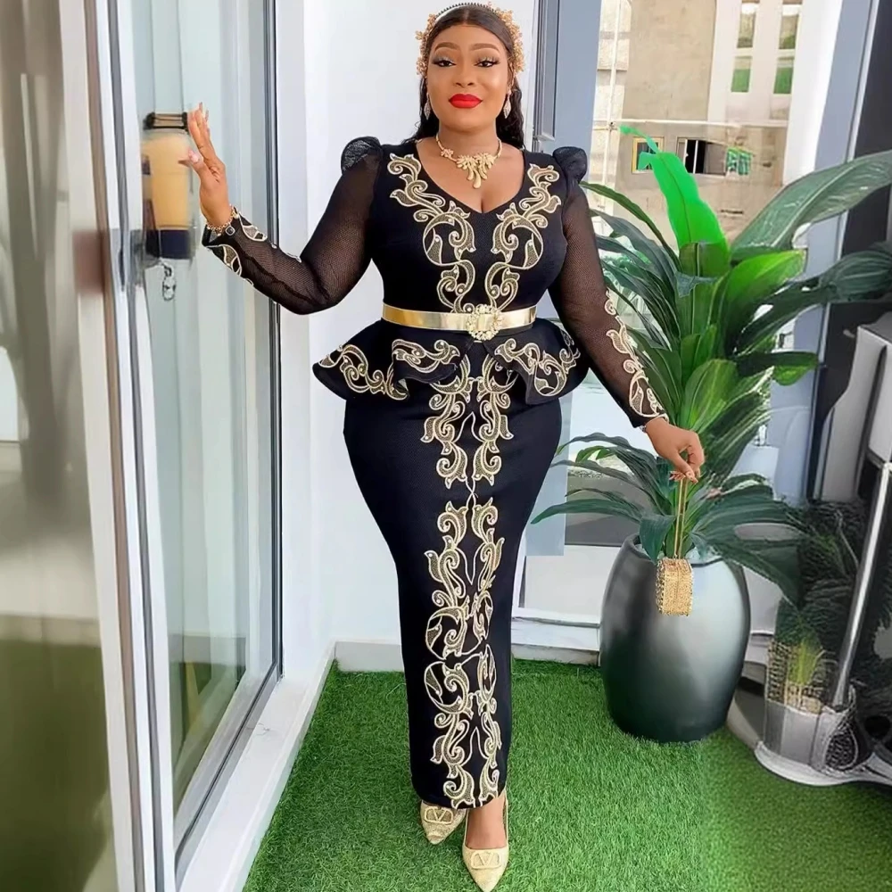 

African Dresses For Women Vetement Femme Dashiki Abaya Diamonds Maxi Dress Africa Clothes Dashiki Ankara Dresses Wedding New