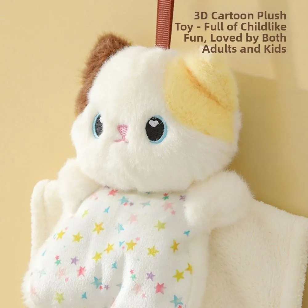 Cleaning Rag Cartoon Doll Hanging Hand Towel Plush Hanging Cleaning Hand Cloth Duckling Cat Handkerchief Cleaning Tool