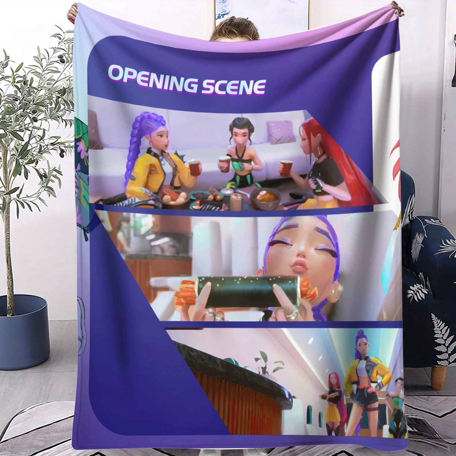 

K-Pop Demon Hunters Anime Blanket Ultra Soft Plush Throw For Girls Boys All Season Gift For Bed Sofa Office Camping Trip