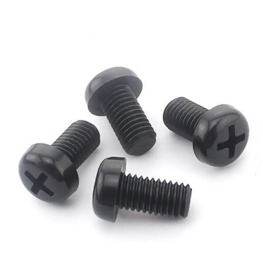 M4 M5 M6 M8 Phillips Round Pan Head White/Black Plastic Nylon Machine Screw 200pcs/lot