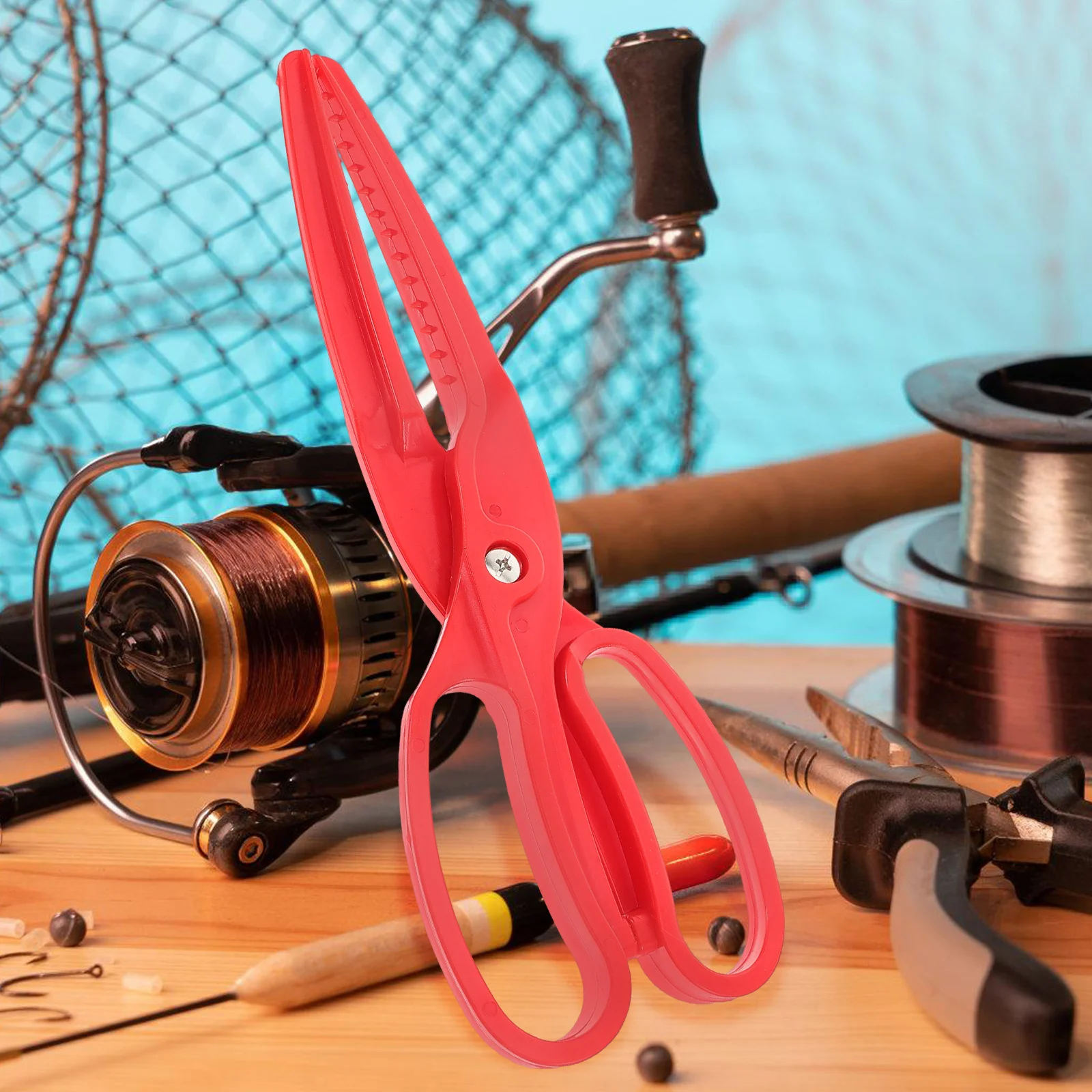 

Blue Fishing Pliers Plastic Durable Lightweight Multifunctional Crimping Tool Hook Remover Scissors Fishing Supplies