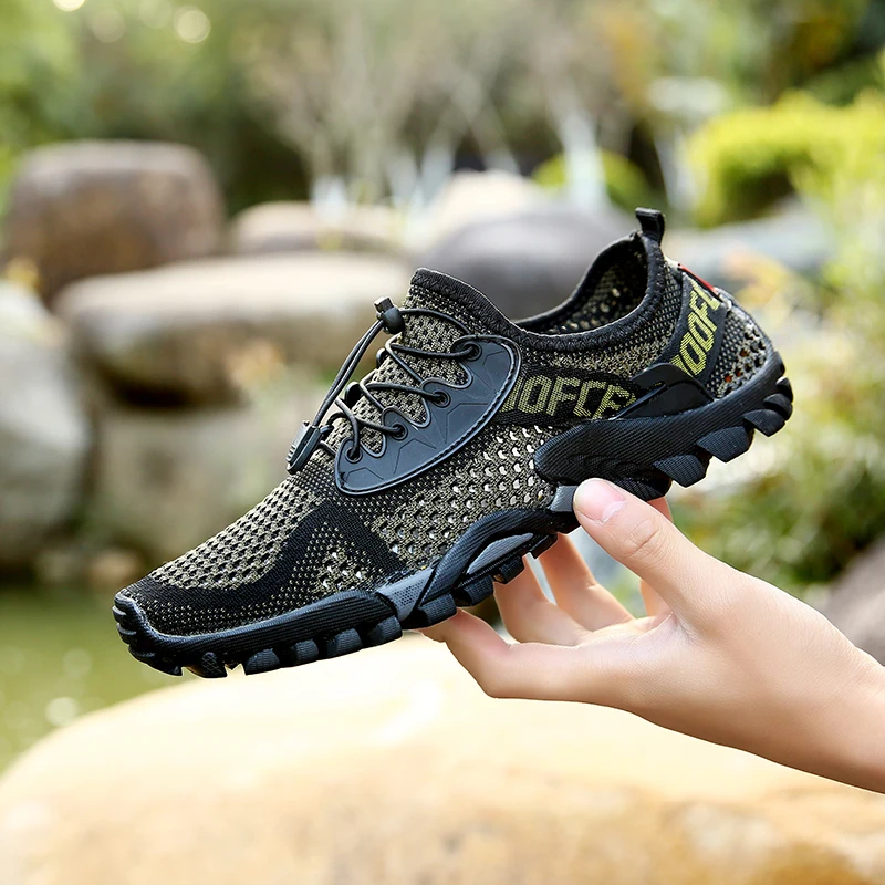 Men anti-slip Aqua Shoes Quick-Dry Breathable Wading Shoe Outdoor Beach Barefoot Upstream Water Shoes