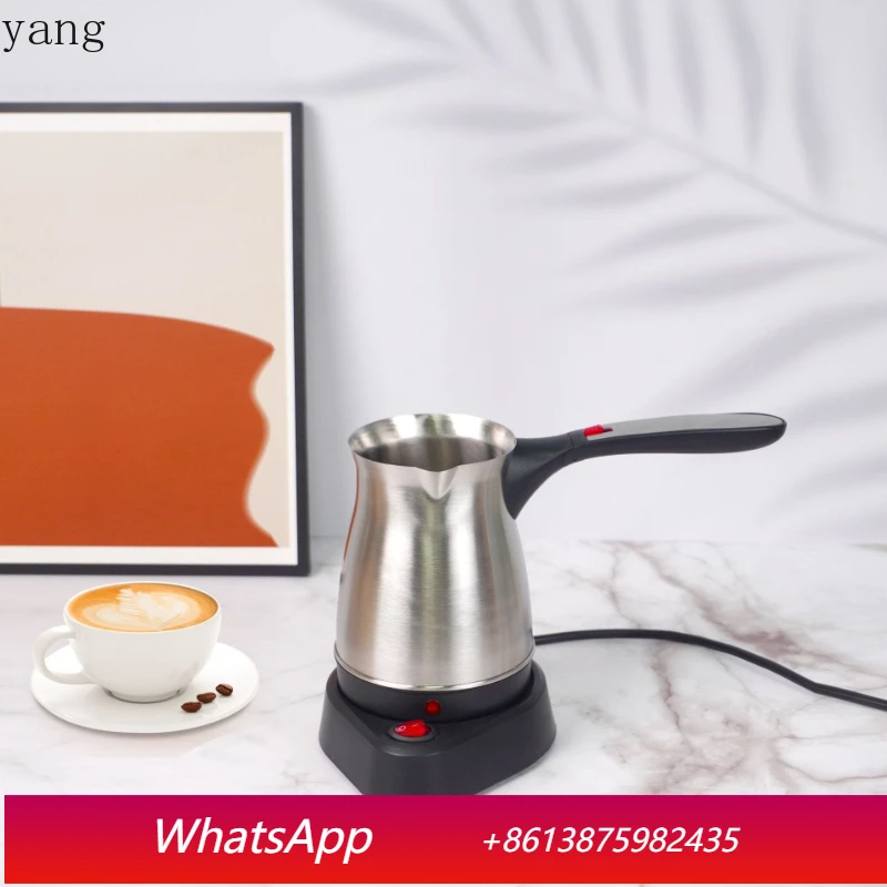 Yjq coffee pot stainless steel hand flushing electric heating coffee machine small household automatic heating quick cooking pot