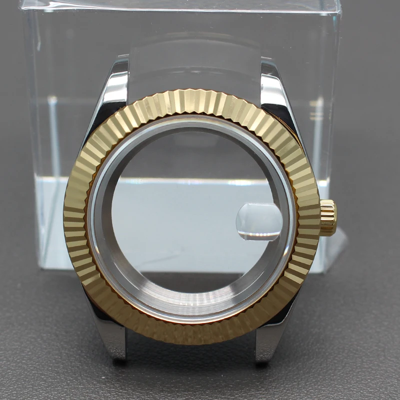 Gold 40mm 36mm Cases Watch Parts Sapphire Glass Day Date For nh34 nh35 nh36 nh38 Miyota 8215 Movement 28.5mm Dial High Quality