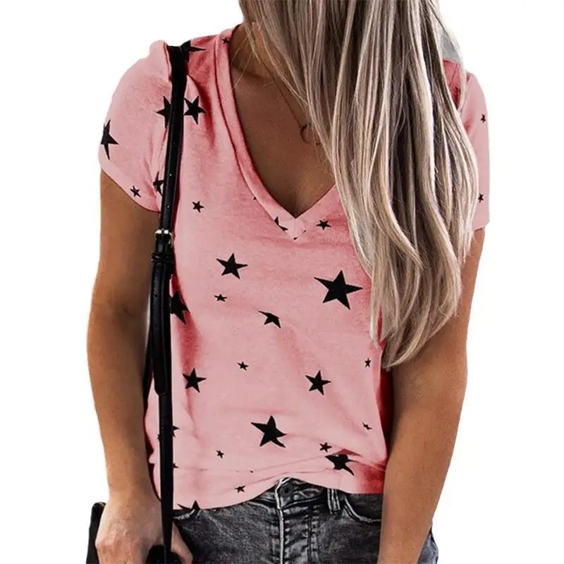 Dames ort Sve T-shirt Top Loose Fit Polyester Stof Gedrukt Ontwerp Zomer Faion Vrijetijdskleding Dames T-shirt