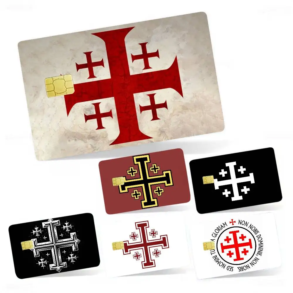 

Jerusalem Cross 4pcs 1Set Card Stickers Small Waterproof Chip 4PCS Card Sticker Anti-Scratch