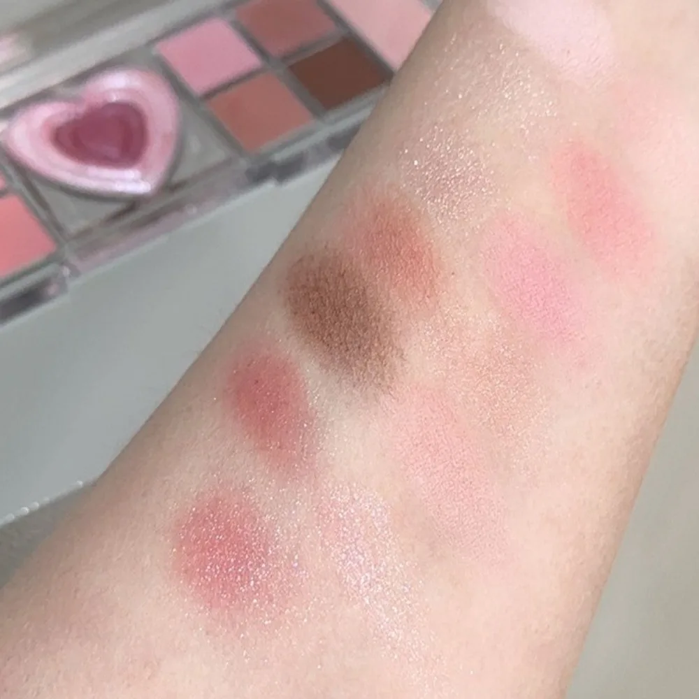 Love Heart 12 colori palette di ombretti strumento per il trucco glitter fard fard evidenziare tavolozza perlescente bellezza cosmetici tavolozza