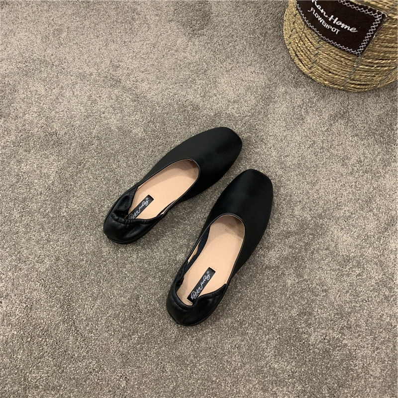 Soft Shoes Woman Flats Autumn Shallow Mouth Slip-on Square Toe Casual Female Sneakers Dress Fall New Slip On Moccasin Summer Ret