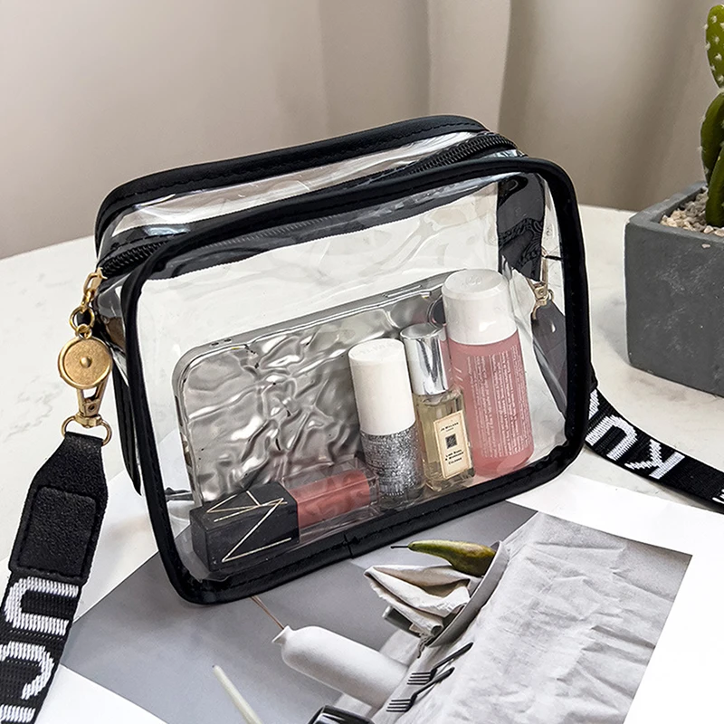 Women Transparent Bagwith PVC Clear Purse Crossbody Shoulder Bags With Removable Strap