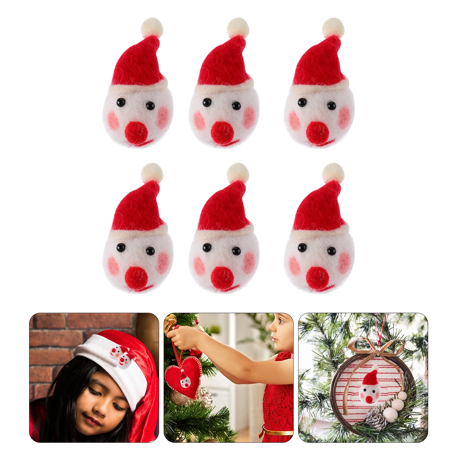 

6pcs Hairpin naments Felt Christmas Decorations DIY Crafts Party Accessories Felt naments Xmas Gifts Home Items