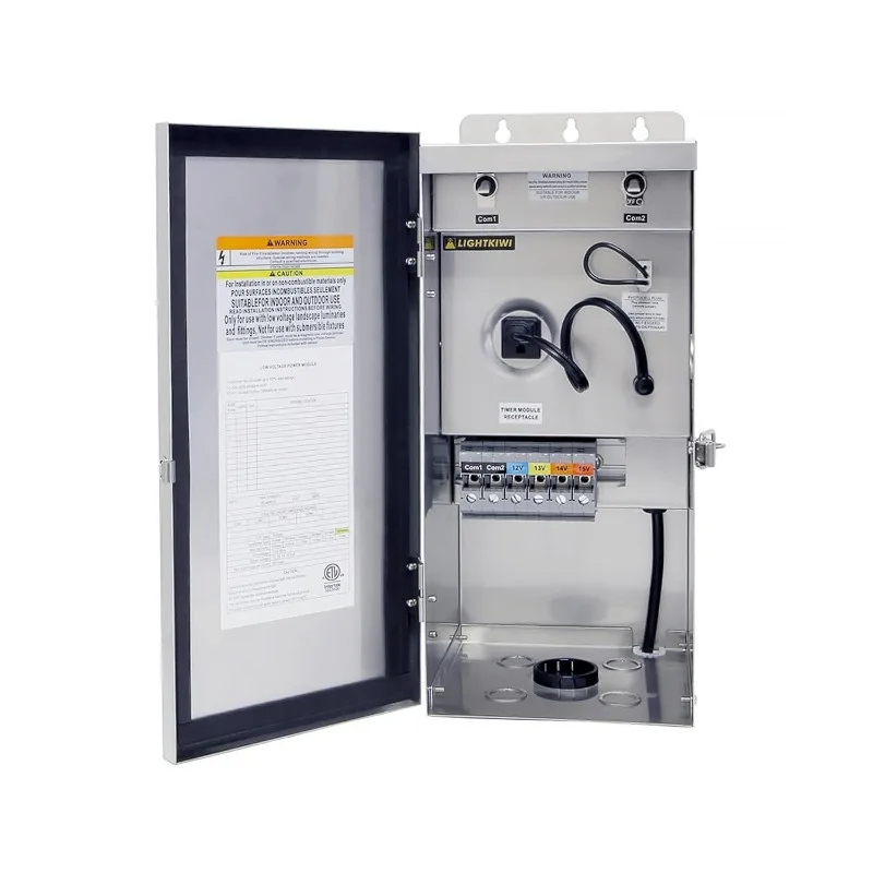 U8810 600W Low Voltage Outdoor Landscape Lighting Transformer 120V AC To (12V-13V-14V-15V AC) Multi-Tap, Weatherproof