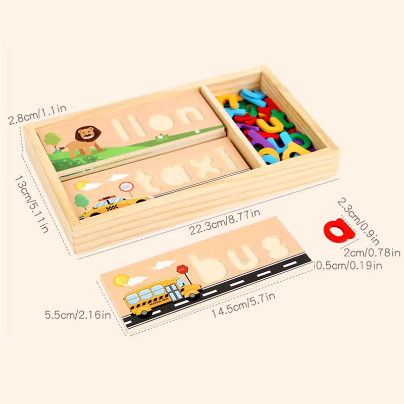 Montessori Wooden Colorful Alphabet Number Puzzle Kids Intelligent Matching Game Preschool Children Early Educational Toys Gifts