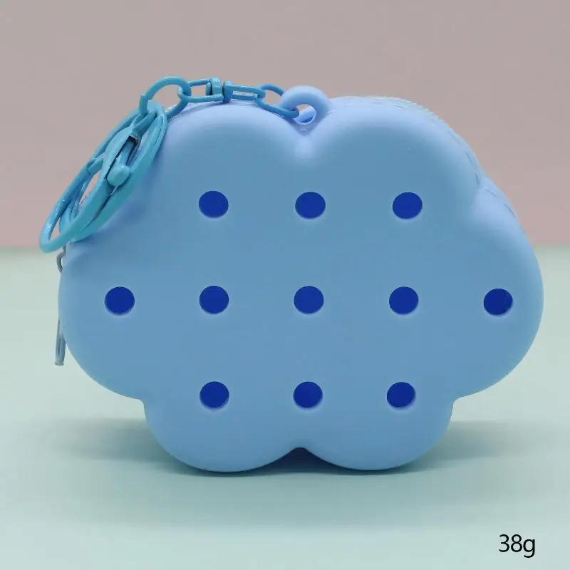 Mini-Geldbörse Cloud Flower Silikon-Geldbörse mit Reißverschluss, Mini-Größe, Kartenhalter, weiches Silikon, niedliche Löcher, Geldbeutel für Frauen. – Detail 7