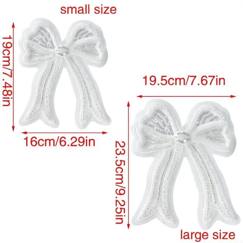 C71F 자수 Bowknot 모양 아플리케 만들기 옷 셔츠 스웨터 봉제 패치