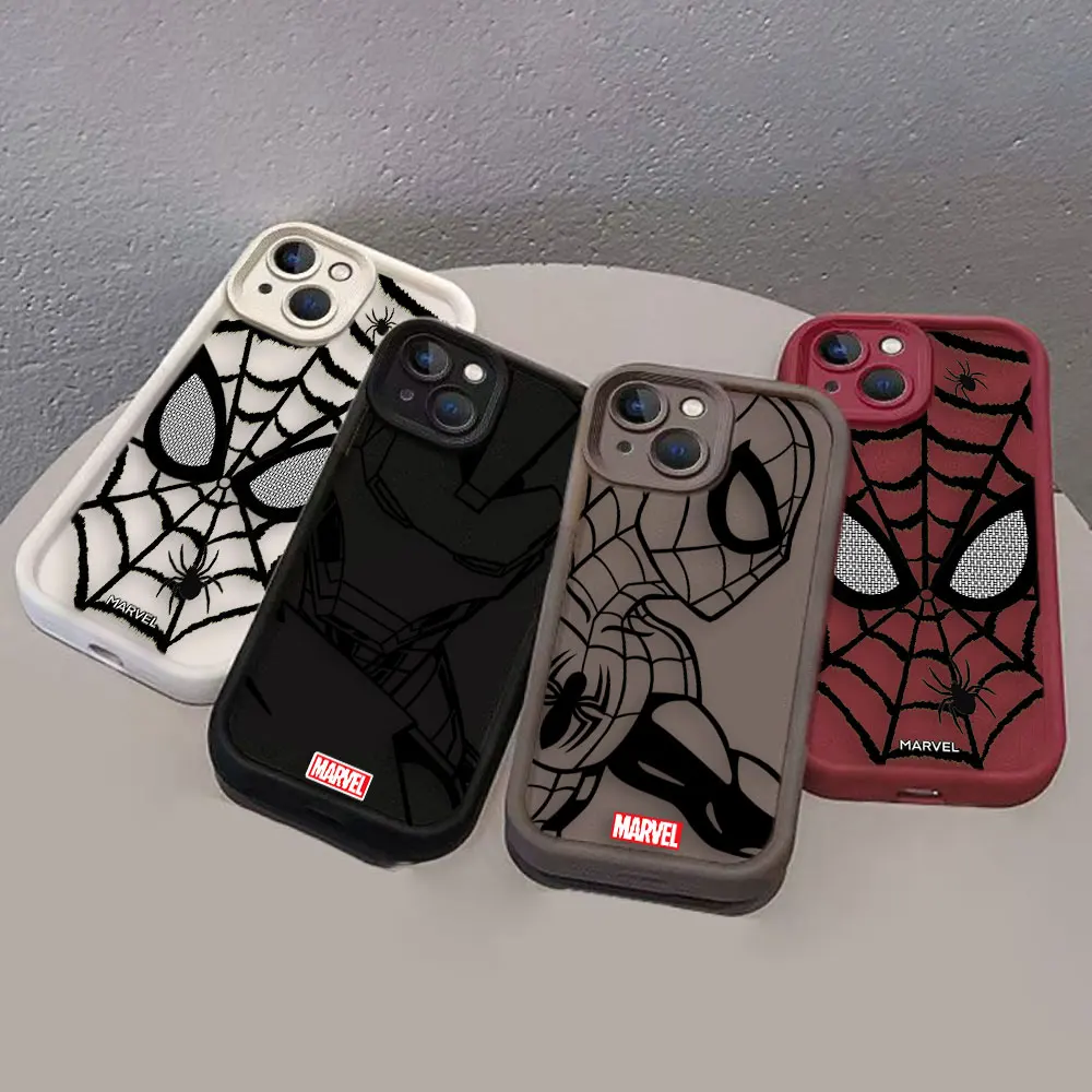 Marvel Line Iron Spider Man Phone Case For Xiaomi Redmi 9T 10 10C 12 12C 13 13C K50 POCO F3 F4 F5 X3 X4 X5 M6 11 14 GT PRO Case