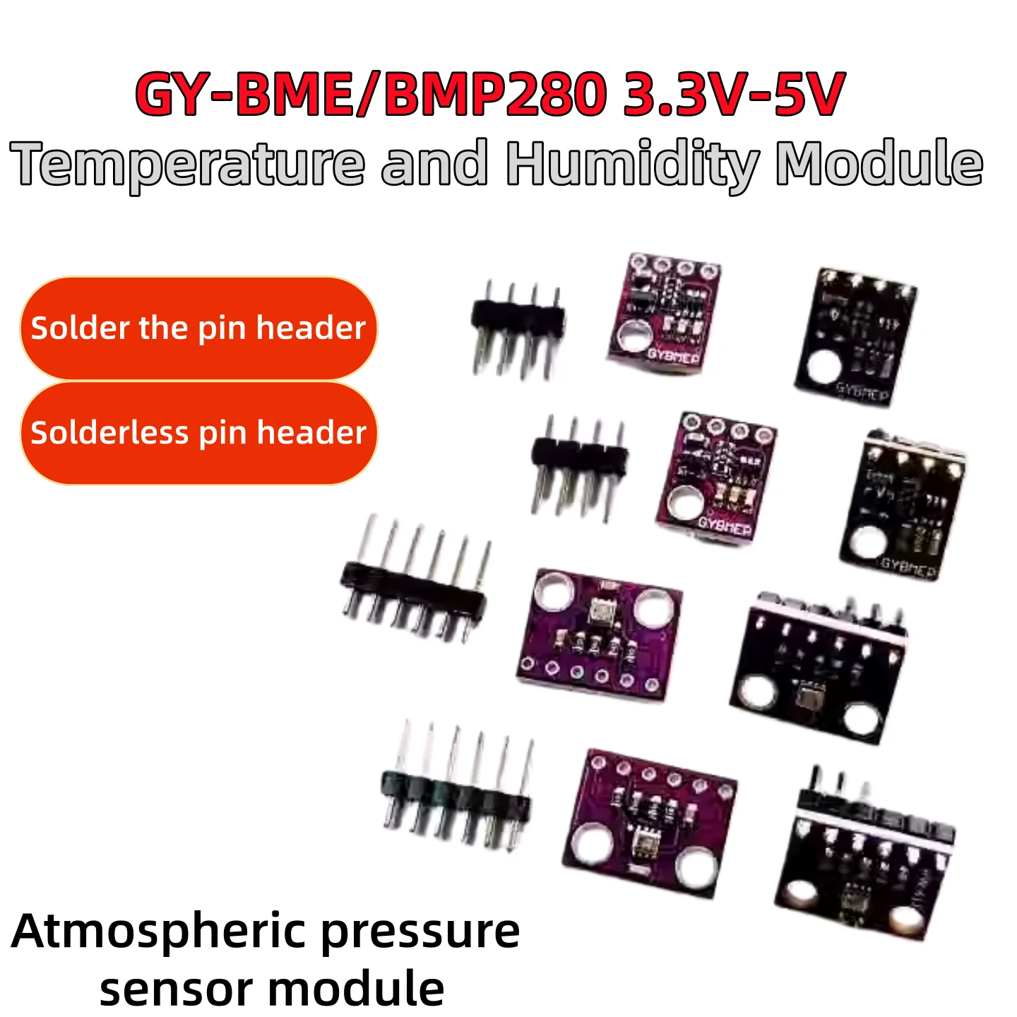 10-2pcs BME/BMP280 3.3V-5V Temperature Humidity Air Pressure Module High-precision Digital Temperature Humidity and Sensor