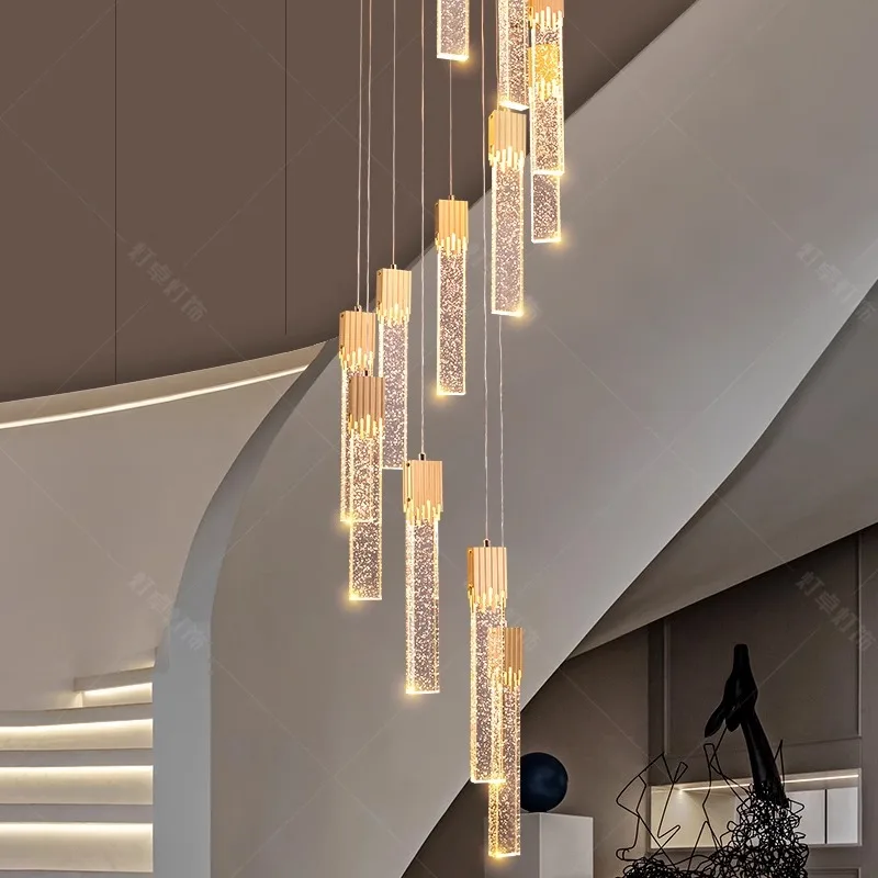 

Modern home decoration crystal chandelier, stair Pendant lamp, living room Pendant lights, interior lighting