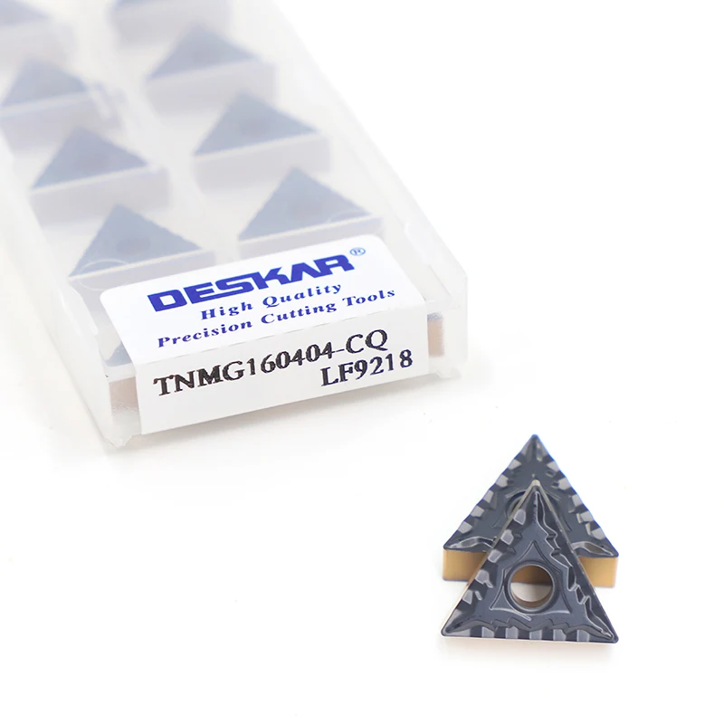 DESKAR TNMG160404-CQ LF9218 CNC Herramienta De Torneado Lathe Tools Triangle Turning Inserts Carbide Cutting Blades