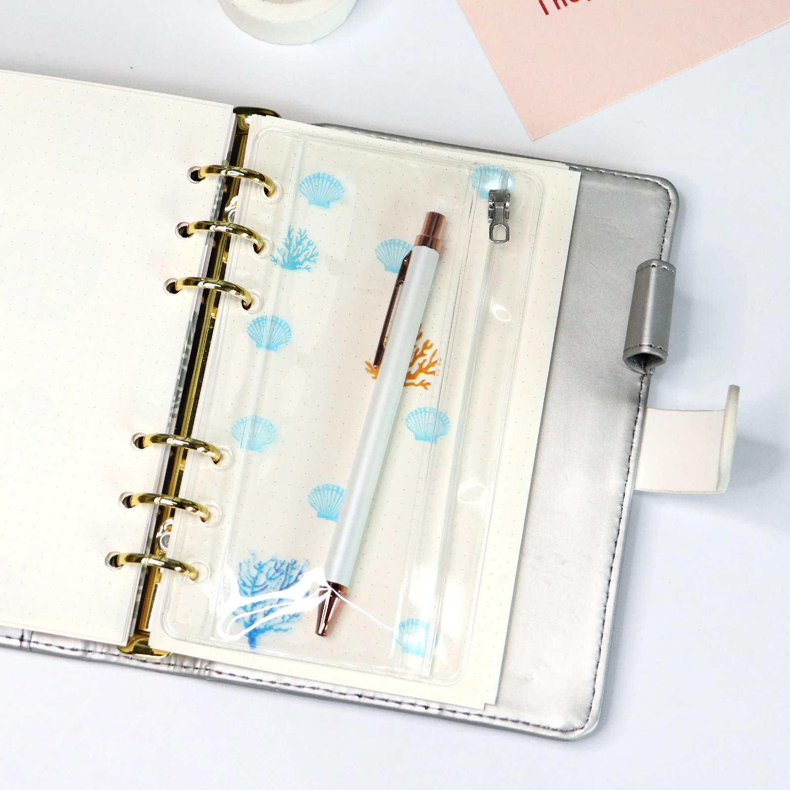 Crystal Bindmiddel Pocket Ritsen A6 Budget Bindmiddel Cash Envelop Geld Organizer Plastic Binder Rits Geld Saving Cash Envelop