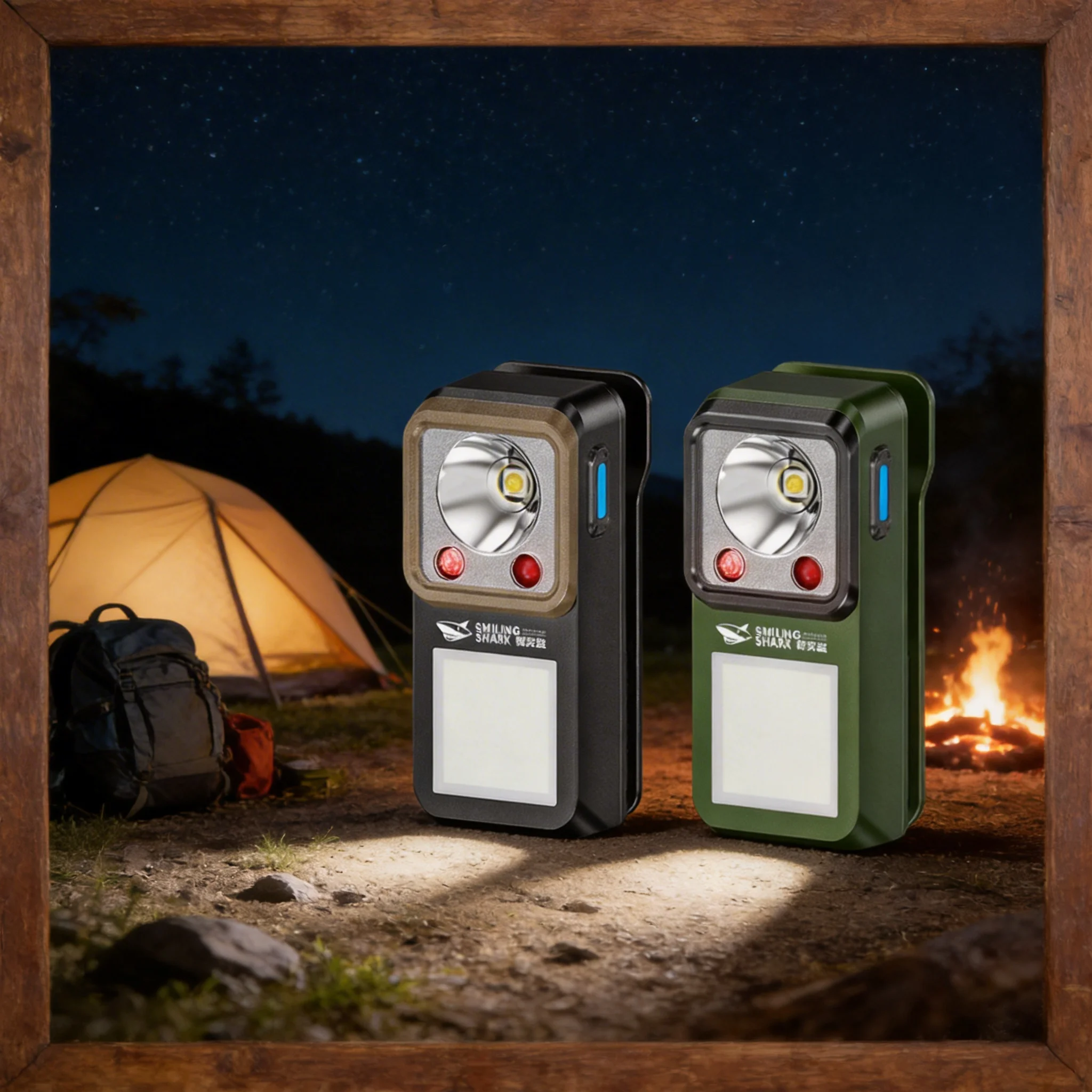 1/2PCS LED Magnetic Clamp Flashlight Outdoors Ultra-long-lasting Lighting Work Emergenc Lamp Clip-on Rechargeable Camping Hiking