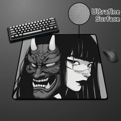 45x40cm Premium Mauspad Oni Maske Mädchen Geschwindigkeit Maus matte Gamer profession elle E-Sport Mauspad ultra feine Oberfläche Tastatur matte