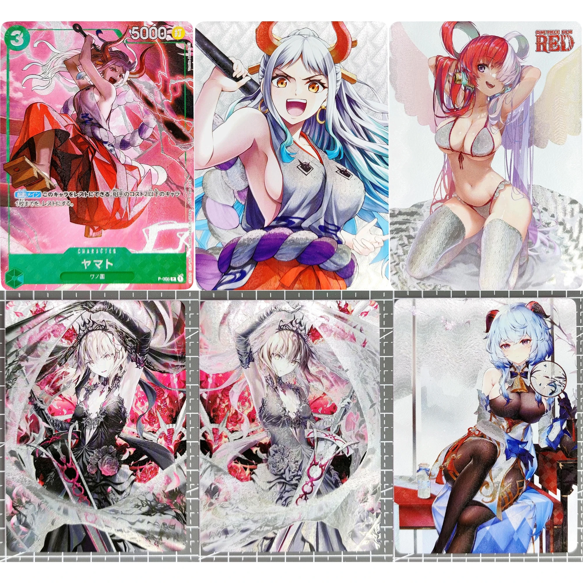 

12 Models Anime Collection Flash Cards Yamato Uta Joan of Arc Ganyu One Piece FGO Kawaii Gift Toys Anime Game Collection Cards