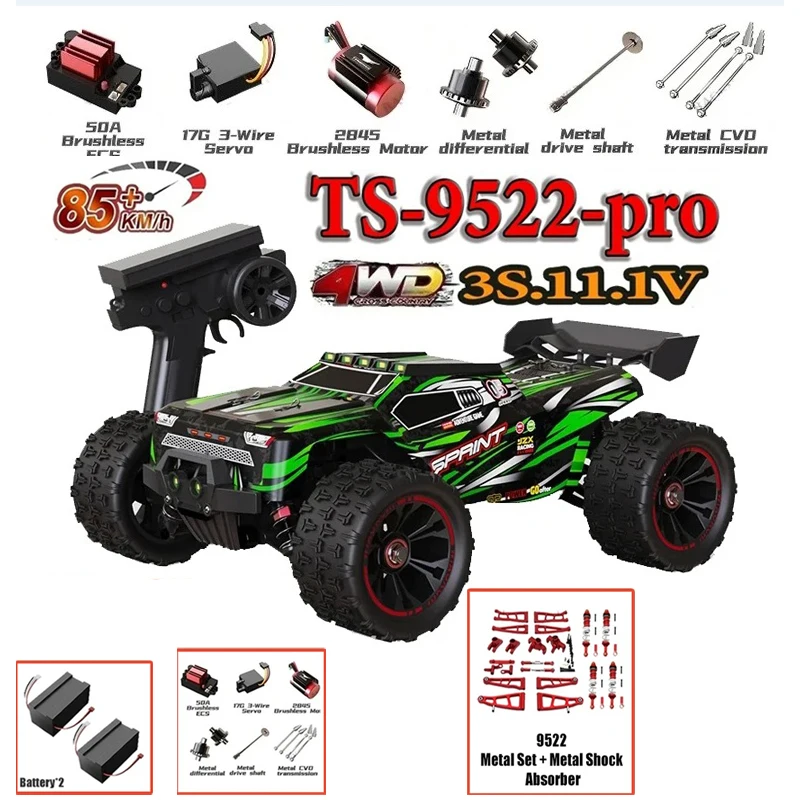 

1:16 9522PRO 85 км/ч автомобиль с дистанционным управлением, бесщеточный внедорожный дрифт RCCar 4WD с металлическим набором, амортизатор, качество подарка для мальчиков