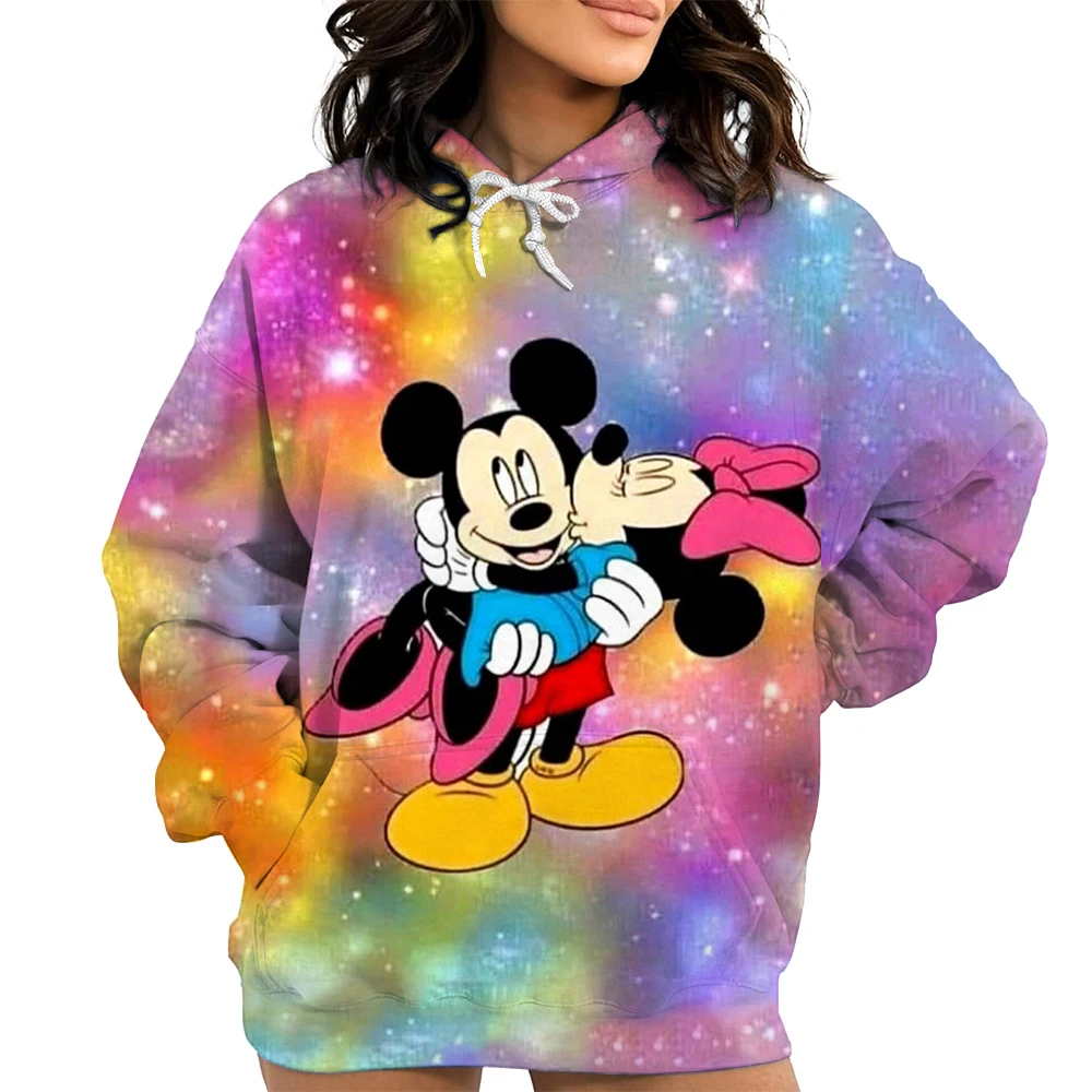 

Disney 2026 Mickey Mouse Y2K Hoodie Harajuku Cartoon Oversized Print Pullover Sweatshirt Women New Fashion Casual Gothic Hoodies