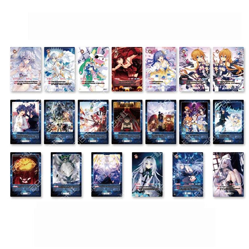 60PCS no-repeat DATE A LIVE DIY Laser Card Beautiful Girl Flash Card Yatogami Tenka Kotori Itsuka Anime Game Collection Card