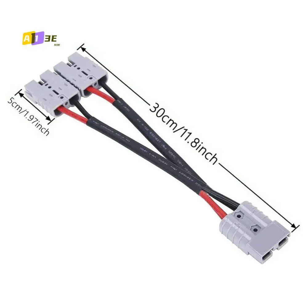 

A03E-50A для разъема Anderson, двойной Y-адаптер, разъем питания аккумулятора, разъем питания вилочного погрузчика с автомобильным кабелем 6 мм